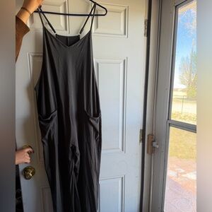 SHEIN Black Spaghetti Strap Jumpsuit with Pockets